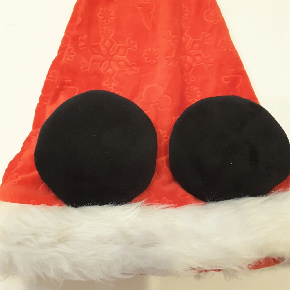 Disney Christmas Holiday Hat Mickey Mouse Santa Hat, with Mickey ears, One Size